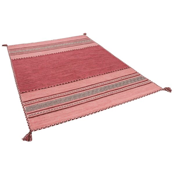 Pergamon Natur Teppich Kelim Navarro Rosa 70x140cm