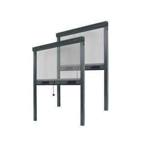 Avosdim Insektenschutzrollo 2er Set Aluminium 125cm x 160cm Anthrazitgrau