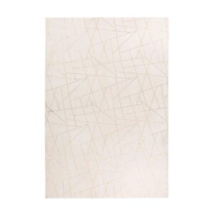 MeGusta Kurzflor Teppich Modern Creme Gold Weicher KurzflorTeppich 160 x 230 cm