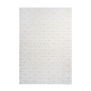 MeGusta Kurzflor Teppich Modern Klassisch Weiß - Creme 80x150 cm Alba