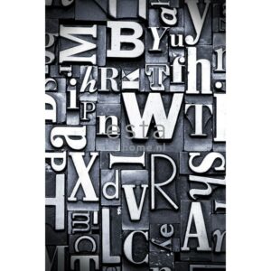 ESTAhome Fototapete Typografien Schwarz und Weiß 186 x 279 cm 157708