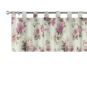 Dekoria Kurzgardine mit Schlaufen aus Stoffkollektion Londres in Beige-Rosa in 130 x 40 cm