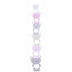 Bricoflor Mädchentapete für Babyzimmer Teddy Tapete in Grau und Rosa Ideal für Baby Mädchenzimmer Verspielte Vliestapete mit Bären als Panel Tapete