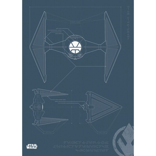 Disney Poster Star Wars Tie Fighter Dunkelblau 50 x 70 cm 610274