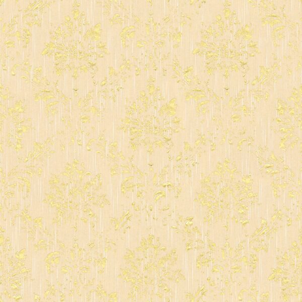 Bricoflor Ornament Tapete Creme Gold Edle Barock Vliestapete mit Textil Muster für Wohnzimmer Elegante Vlies Textiltapete mit Metallic Glitzer Effekt