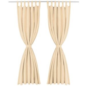 vidaXL Vorhänge aus Mikro-Satin 2 Stk mit Schlaufen 140x175 cm Beige