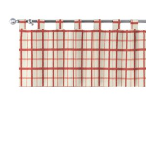 Dekoria Kurzgardine mit Schlaufen aus Stoffkollektion Avinon in Rot-Creme in 130 x 40 cm