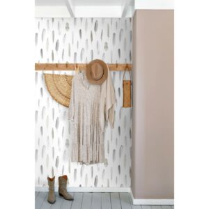 ESTAhome Tapete Federn Crème-Beige 53 cm x 10