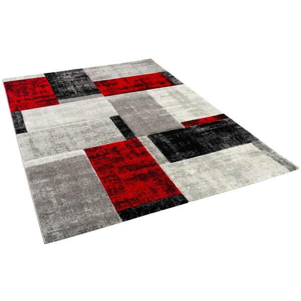 Pergamon Designer Teppich Maui Modern Karo Rot 140x200cm