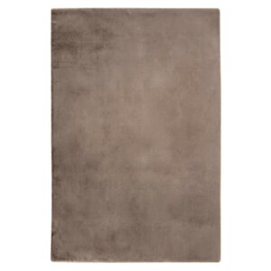 MeGusta Kurzflor Teppich Uni Modern Taupe 80x80 cm Clara