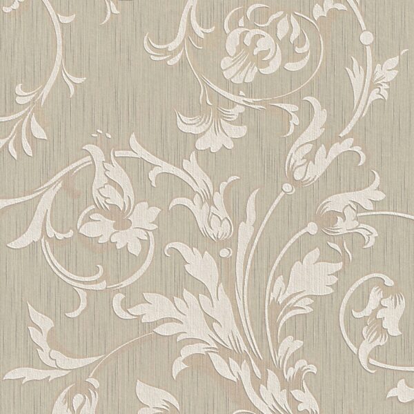 Tadessi Tapete Blumen Lenni M1 No 3794 Vliestapete Beige Klassik Vintage Struktur Natur