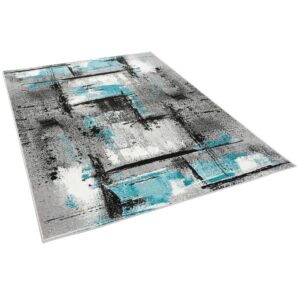 Pergamon Designer Teppich Samba Modern Urban Grau Türkis 80x150cm