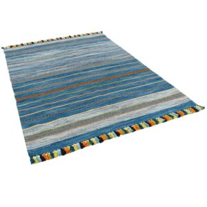 Pergamon Natur Teppich Kelim Kalleen Blau 120x180cm