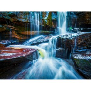 Sanders & Sanders Fototapete Wasserfall Blau und Braun 360 x 270 cm 600537