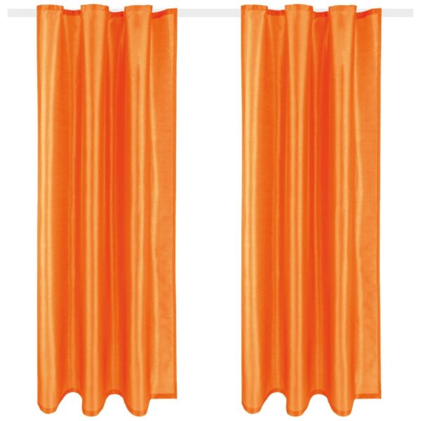 Arsvita 2er Pack Gardine Blickdicht Alessia mit Universalband 140 cm x 245 cm Orange