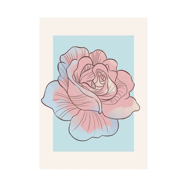 Komar Poster Rose Rosa und Blau 50 x 70 cm 610103