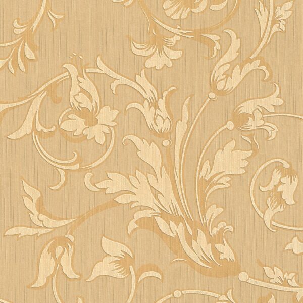 Tadessi Tapete Blumen Lenni M1 No 3796 Vliestapete Orange Beige Klassik Barocktapete