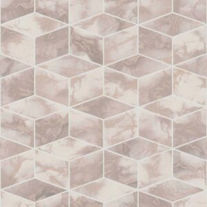 Bricoflor Rauten Tapete Creme Beige Moderne Mosaik Vliestapete in Marmoroptik Geometrische Wandtapete mit Rautenmuster für Küche und Schlafzimmer