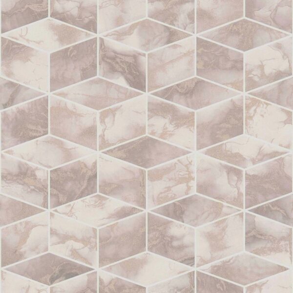 Bricoflor Rauten Tapete Creme Beige Moderne Mosaik Vliestapete in Marmoroptik Geometrische Wandtapete mit Rautenmuster für Küche und Schlafzimmer