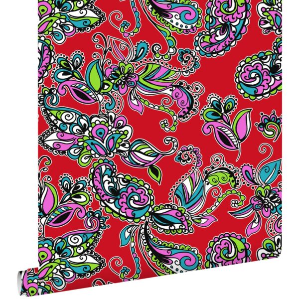 ESTAhome Tapete Funky Blumen und Paisleys Multicolor 53 cm x 10