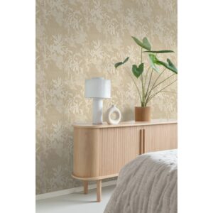 ESTAhome Tapete Tropische Blätter Hellbeige 0.53 x 10.05 m 139888