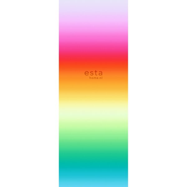 ESTAhome Fototapete Regenbogen-Muster Rosa Rot und Orange 100 x 279 cm 156506