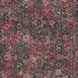 Bricoflor Retro Tapete Spanisch Boho Vliestapete in Rot Braun Aubergine Vlies Mustertapete in Mosaik Optik Floral Ideal für Wohnzimmer und Esszimmer