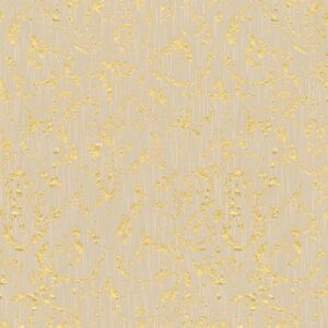 Bricoflor Ornament Tapete Beige Gold Glitzer Vliestapete mit Textil Barock Muster für Wohn und Esszimmer Vlies Textiltapete Edel mit Metallic Effekt