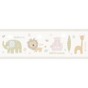 Sanders & Sanders Selbstklebende Tapetenbordüre Tiere Beige 53 cm x 5 m 640605