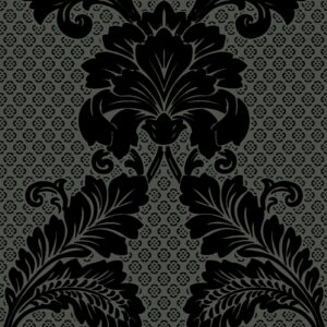 Bricoflor Neobarock Tapete in Schwarz Flock Tapete mit Elegantem Ornament aus Vinyl für Schlafzimmer und Wohnzimmer Edle Nostalgie Vliestapete