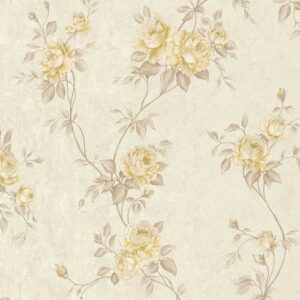 Bricoflor Vintage Tapete mit Rosen Romantische Vliestapete mit Blumen im antik Look in Creme Beige Vlies Rosentapete Nostalgisch für Wohnzimmer