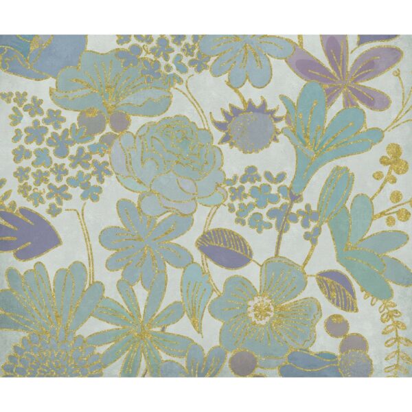 Komar Fototapete Groovy Bloom Blau 300 x 250 cm 611201