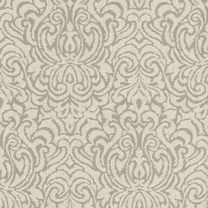 Bricoflor Vlies Textiltapete in Beige Grau Elegante Tapete mit Ornamenten für Schlafzimmer und Esszimmer Textil Vliestapete mit Barock Muster Edel