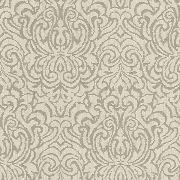 Bricoflor Vlies Textiltapete in Beige Grau Elegante Tapete mit Ornamenten für Schlafzimmer und Esszimmer Textil Vliestapete mit Barock Muster Edel