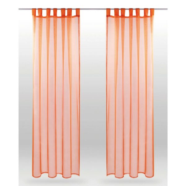 Bestlivings Dekoschal Noella Schlaufe Voile 2er Pack 140 cm x 175 cm + Raffhalter Orange