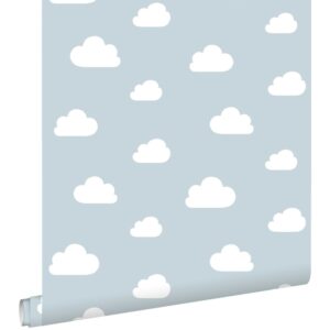 ESTAhome Tapete Kleine Wolken 7386 Himmelblau 0.53 x 10.05 m