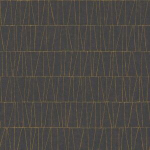 Bricoflor Tapete Schwarz Gold im Art Déco Stil Metallic Vliestapete Geometrisch Ideal für Wohnzimmer und Küche