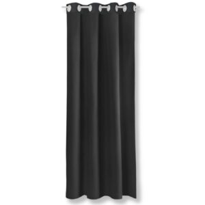 Bestgoodies Dekoschal Ellen Ösen Blickdicht 140 cm x 175 cm Schwarz 2er Pack