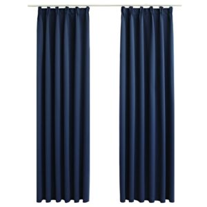 vidaXL Verdunkelungsvorhänge mit Haken 2 Stk Blau 140x225cm