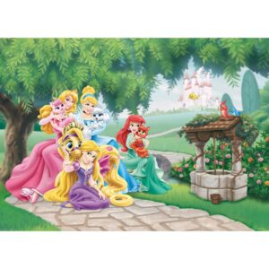 Disney Poster Prinzessinnen Grün Gelb und Rosa 160 x 110 cm 600660