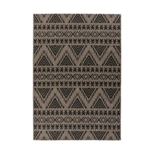 MeGusta Outdoorteppich EthnoDesign Grau Braun Flachflorteppich 160 x 230 cm