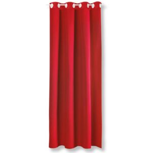 Bestgoodies Dekoschal Ellen Ösen Blickdicht 140 cm x 145 cm Rot 2er Pack