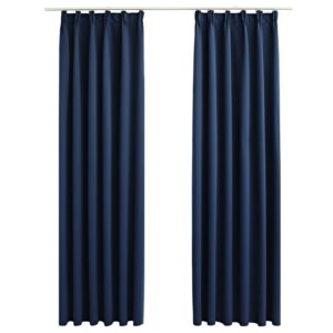 vidaXL Verdunkelungsvorhänge mit Haken 2 Stk Blau 140x175cm