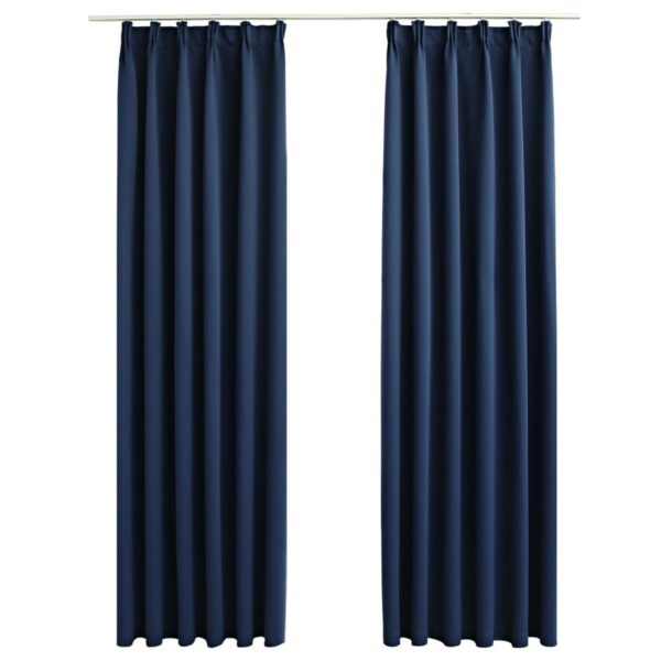 vidaXL Verdunkelungsvorhänge mit Haken 2 Stk Blau 140x175cm