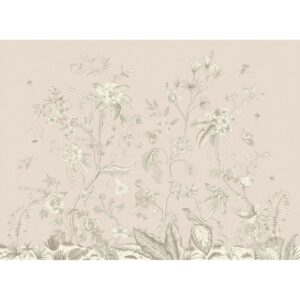 Sanders & Sanders Poster Blumenmuster Beige 1.1 x 1.55 m 601241