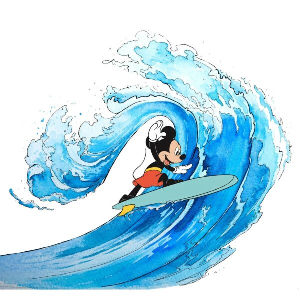 Disney Fototapete Mickey Mouse Blau Rot und Weiß 300 x 280 cm 612097