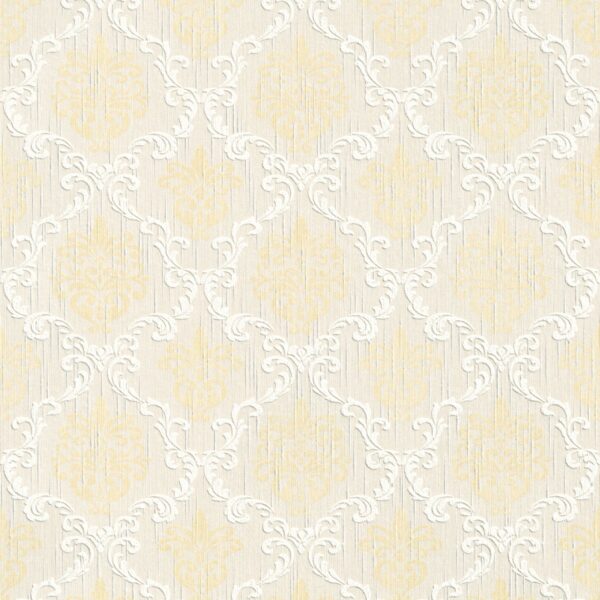 Bricoflor Ornament Vliestapete in Creme Rose Helle Vlies Textiltapete Elegant für Schlafzimmer und Esszimmer Barock Vliestapete mit Textil Ornamenten