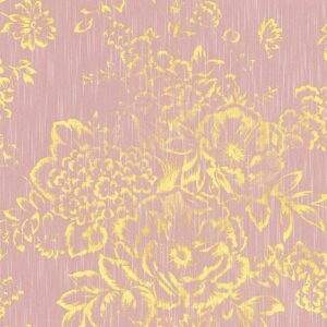 Bricoflor Florale Tapete Rosa Gold Blumen Textiltapete mit Metallic Effekt in Rosegold Vlies Blumentapete mit Textil Muster für Schlaf und Wohnzimmer