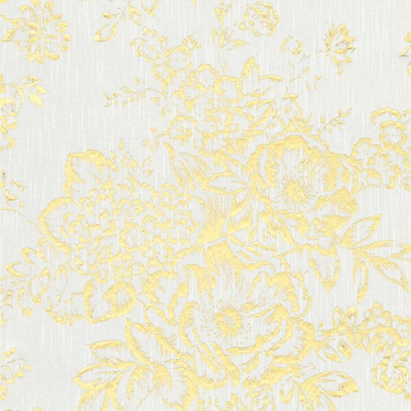 Tadessi Tapete Blumen Florentin M1 No 2163 Vliestapete Gold Weiß Floral Abstrakt