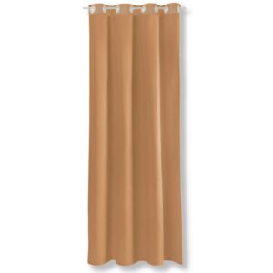 Bestgoodies Dekoschal Ellen Ösen Blickdicht 140 cm x 175 cm Hellbraun 2er Pack